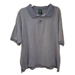 Cabela's Mens XL Brown Short Sleeve POLO Shirt Casual Golf  Herringbone